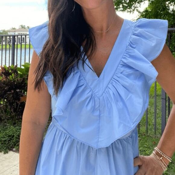 And The Why Charlotte Dress in Blue Size Large - Picture 5 of 6
